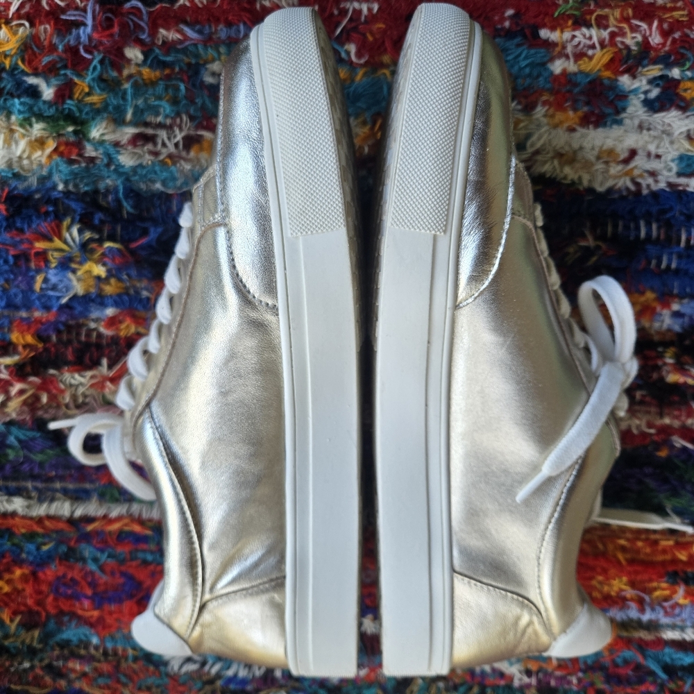 Birdies The Cardinal Metallic Shiny Gold Lace-up Sneaker Size 9 - Picture 9 of 16